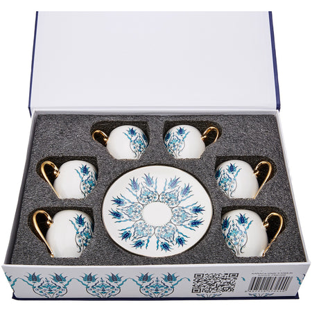 Karaca Iznik Turkish Coffee Cup Set for 6, 80 ml - MALLTURK