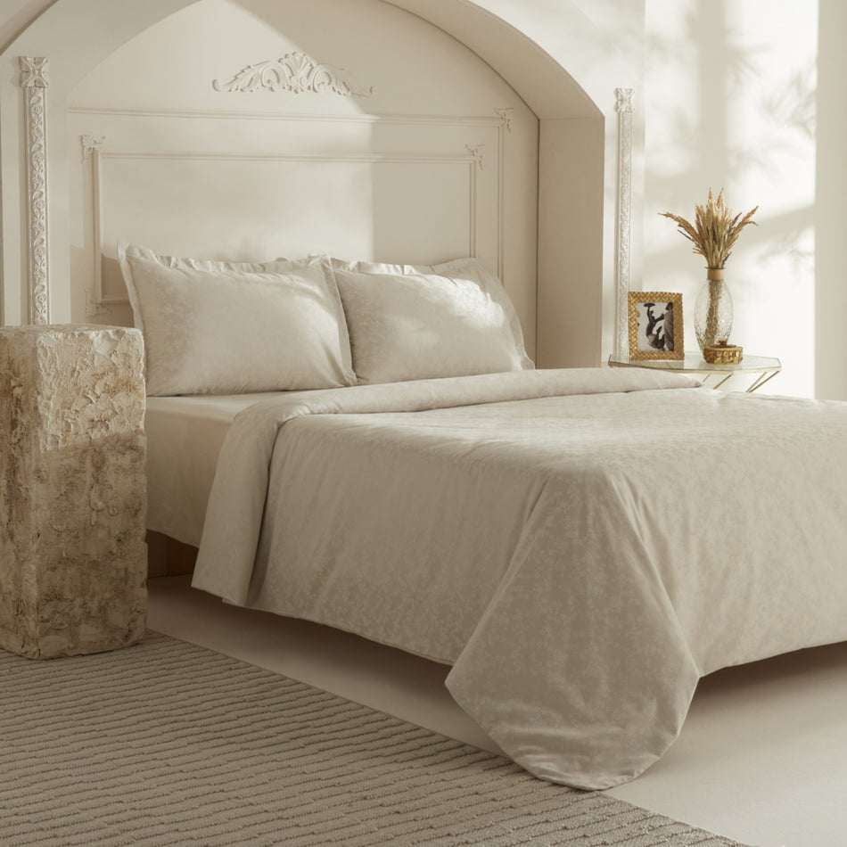 Karaca Home Venessa Double Duvet Cover Set Ecru - MALLTURK