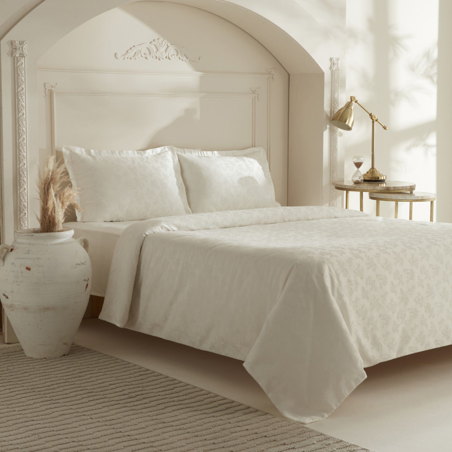 Karaca Home Viole Double Duvet Cover Set White - MALLTURK