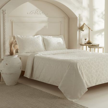 Karaca Home Viole Double Duvet Cover Set White - MALLTURK