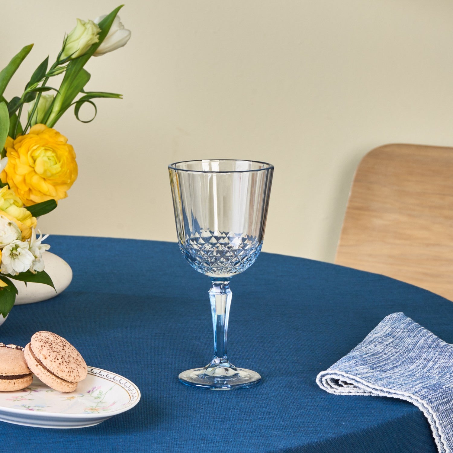 Karaca Minton Light Blue Stemmed Glass for Coffee and Tea Service - MALLTURK