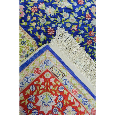 Kilim Co. Pure Silk Hand-Woven Cesmi Bulbul Pattern Hereke Rug 108X164 cm - MALLTURK