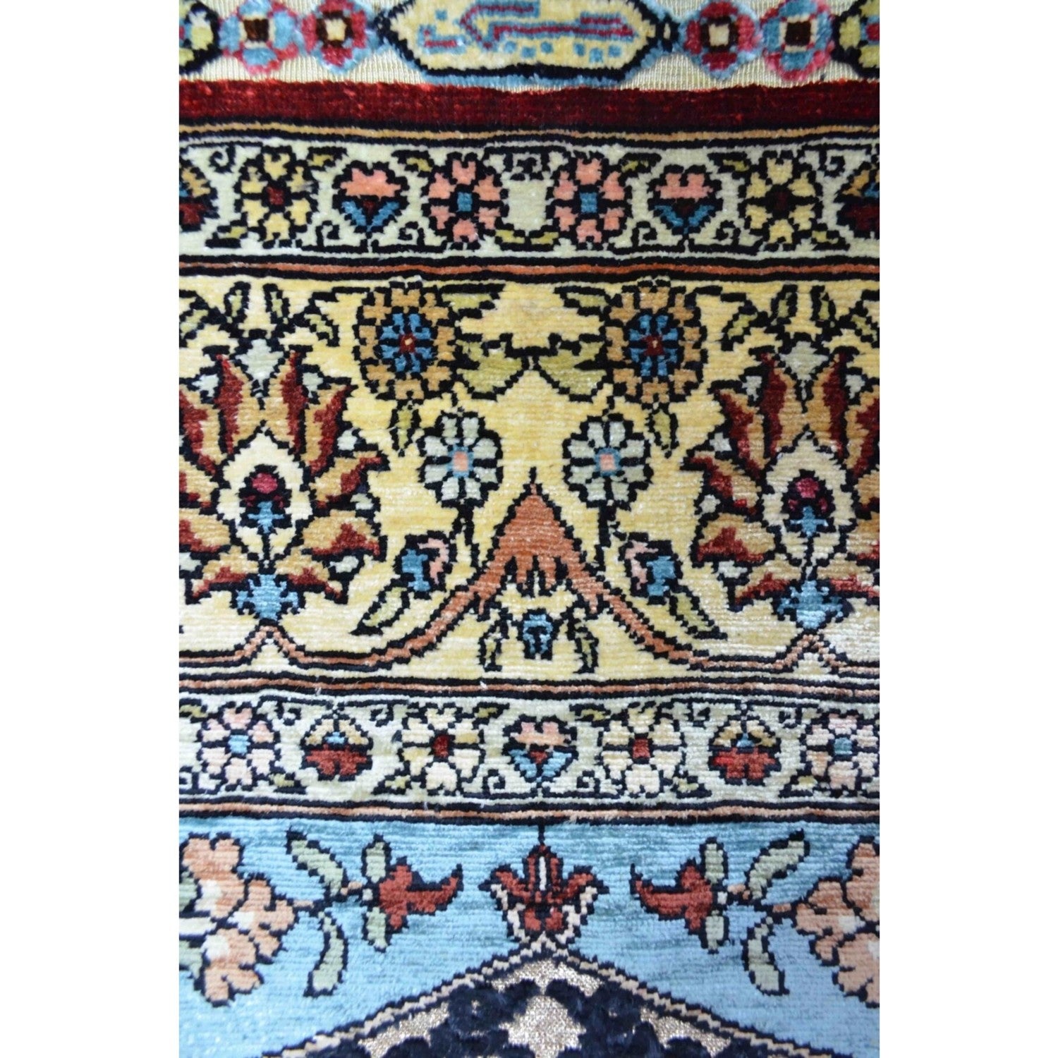Kilim Co. Pure Silk Hand-Woven Mihrab Pattern Prayer Rug Kayseri Rug 81X138 cm - MALLTURK