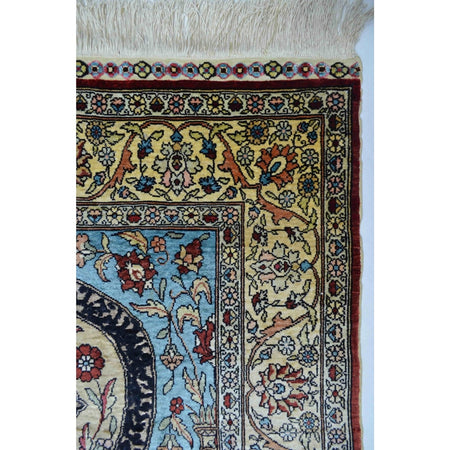 Kilim Co. Pure Silk Hand-Woven Mihrab Pattern Prayer Rug Kayseri Rug 81X138 cm - MALLTURK