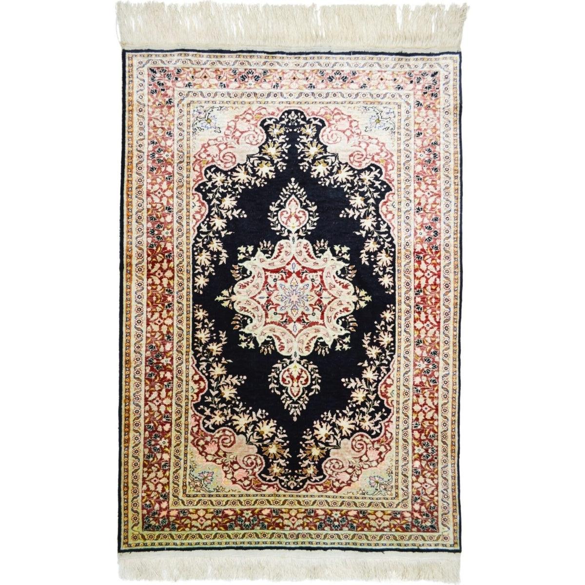 Kilim Co. Pure Silk Hand-Woven Medallion Pattern Kayseri Rug - MALLTURK