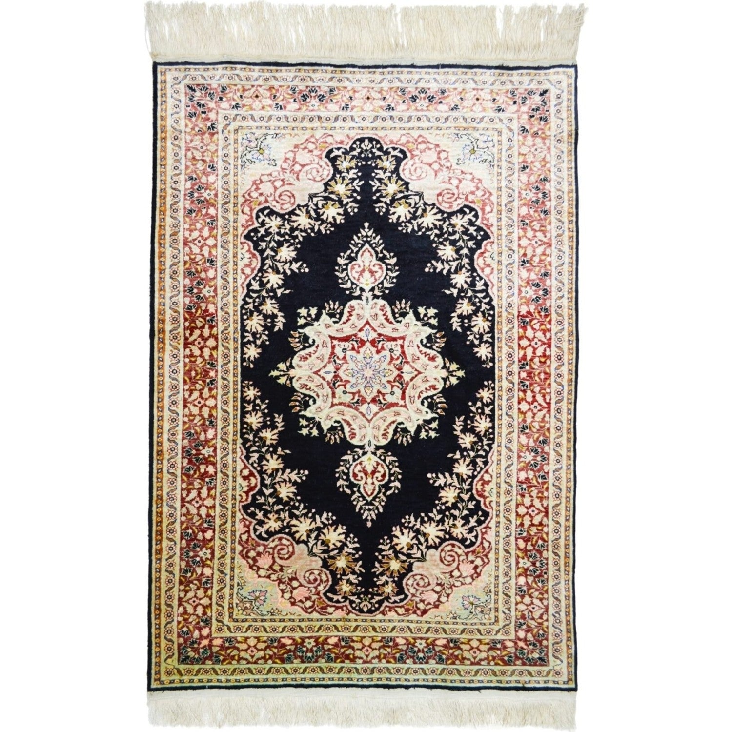 Kilim Co. Pure Silk Hand-Woven Medallion Pattern Kayseri Rug - MALLTURK