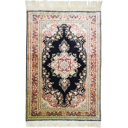 Kilim Co. Pure Silk Hand-Woven Medallion Pattern Kayseri Rug - MALLTURK