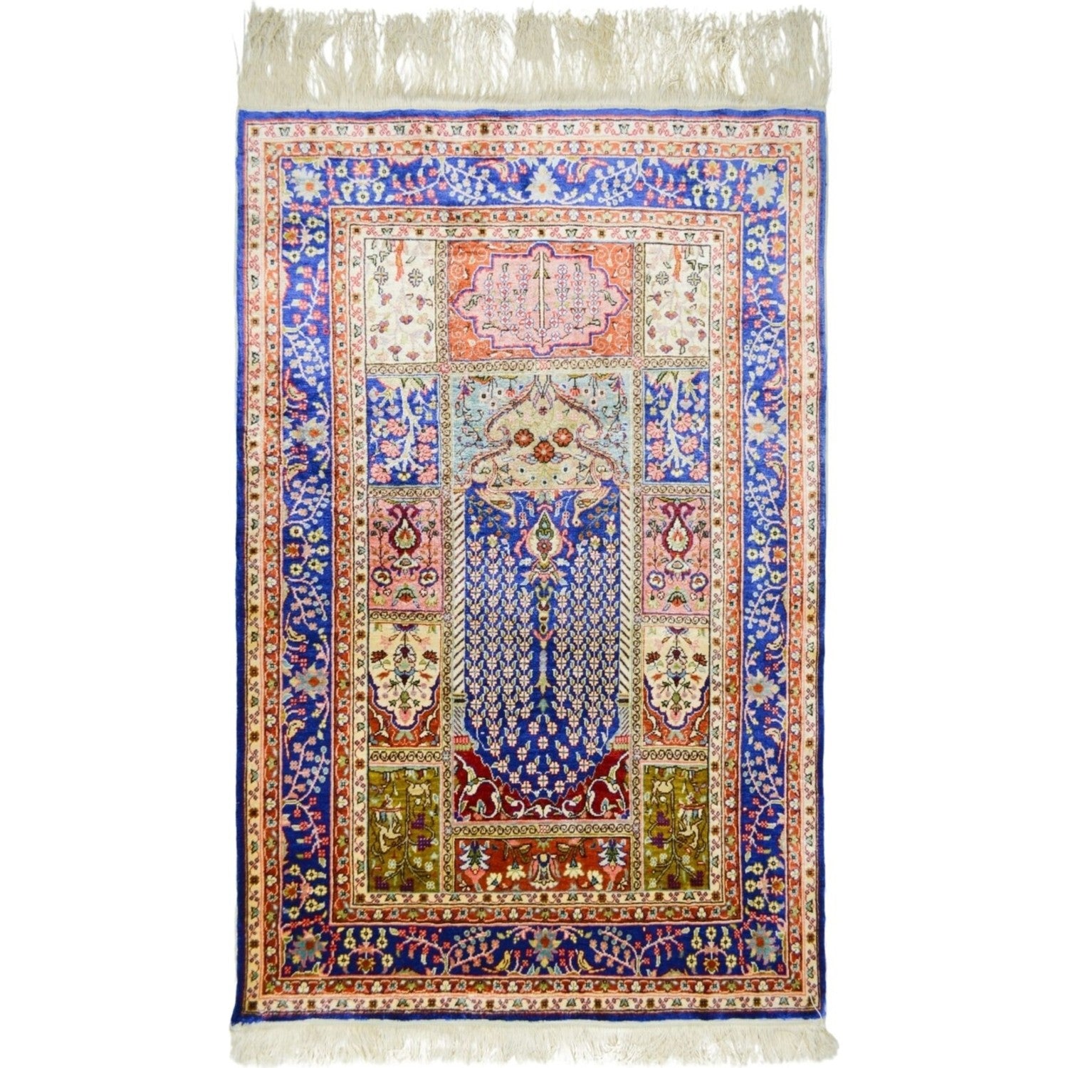 Kilim Co. Pure Silk Hand-Woven Medallion Pattern Kayseri Rug - MALLTURK