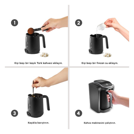 Karaca Hatir Neo Inox Turkish Coffee Maker with Stainless Steel Pot - MALLTURK