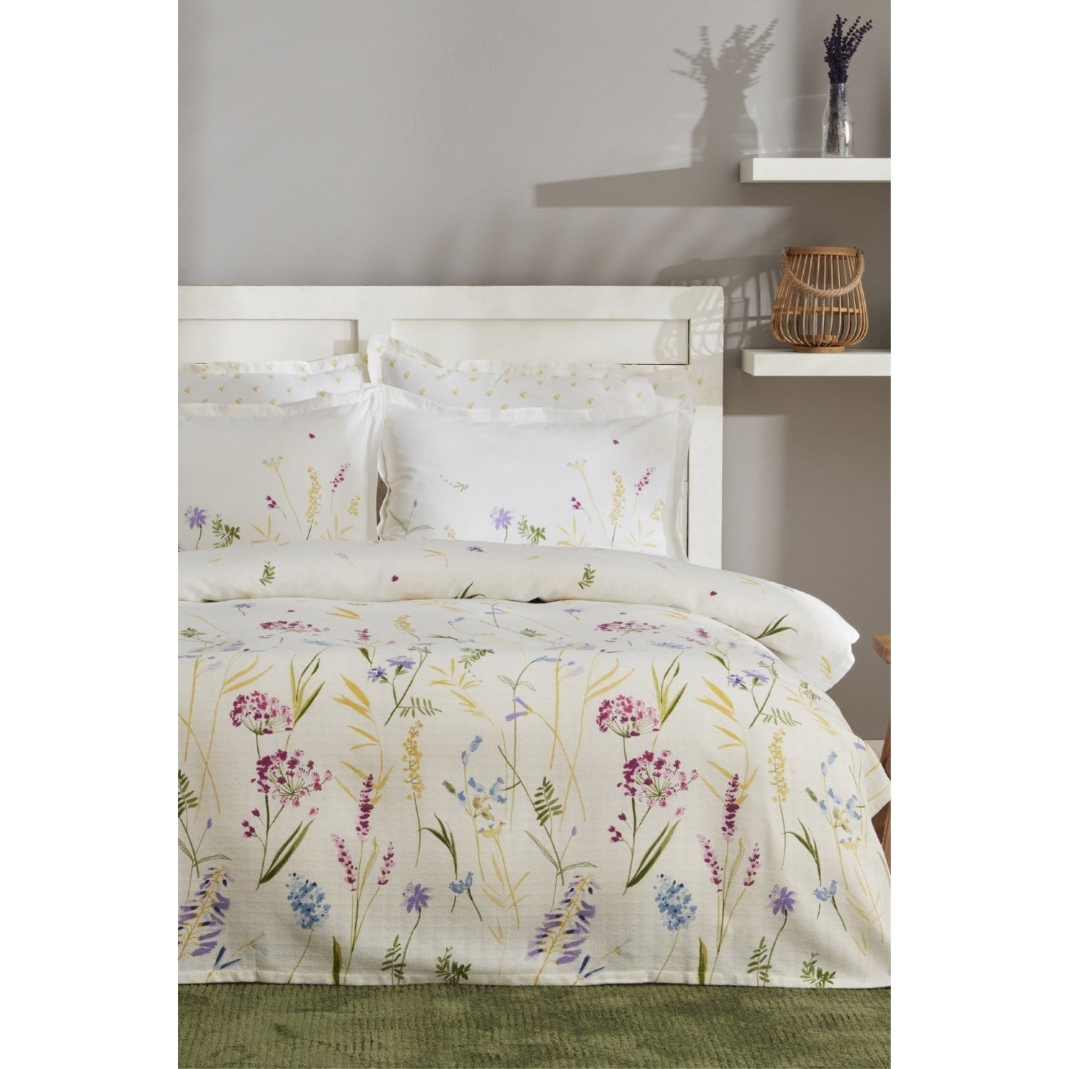 Karaca Home Single 100% Cotton Yellow Floral Patterned Quilted Bedding Set, 3 Pieces, 160x220 cm - MALLTURK