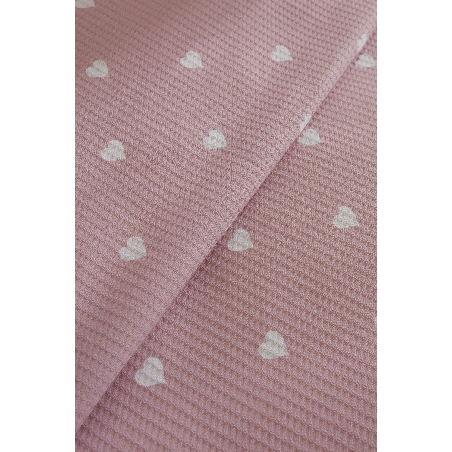 Karaca Home Amour Heart Pattern 100% Cotton Double Bed Quilt Set Pink - MALLTURK