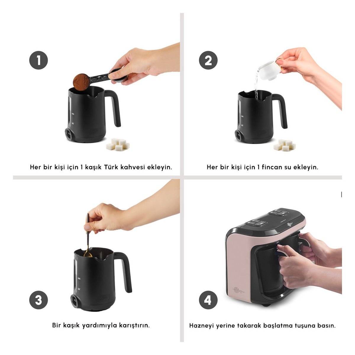 Karaca Hatir Hup Duet Aroma Turkish Coffee Maker, Rose Gold, 10-Cup Capacity - MALLTURK