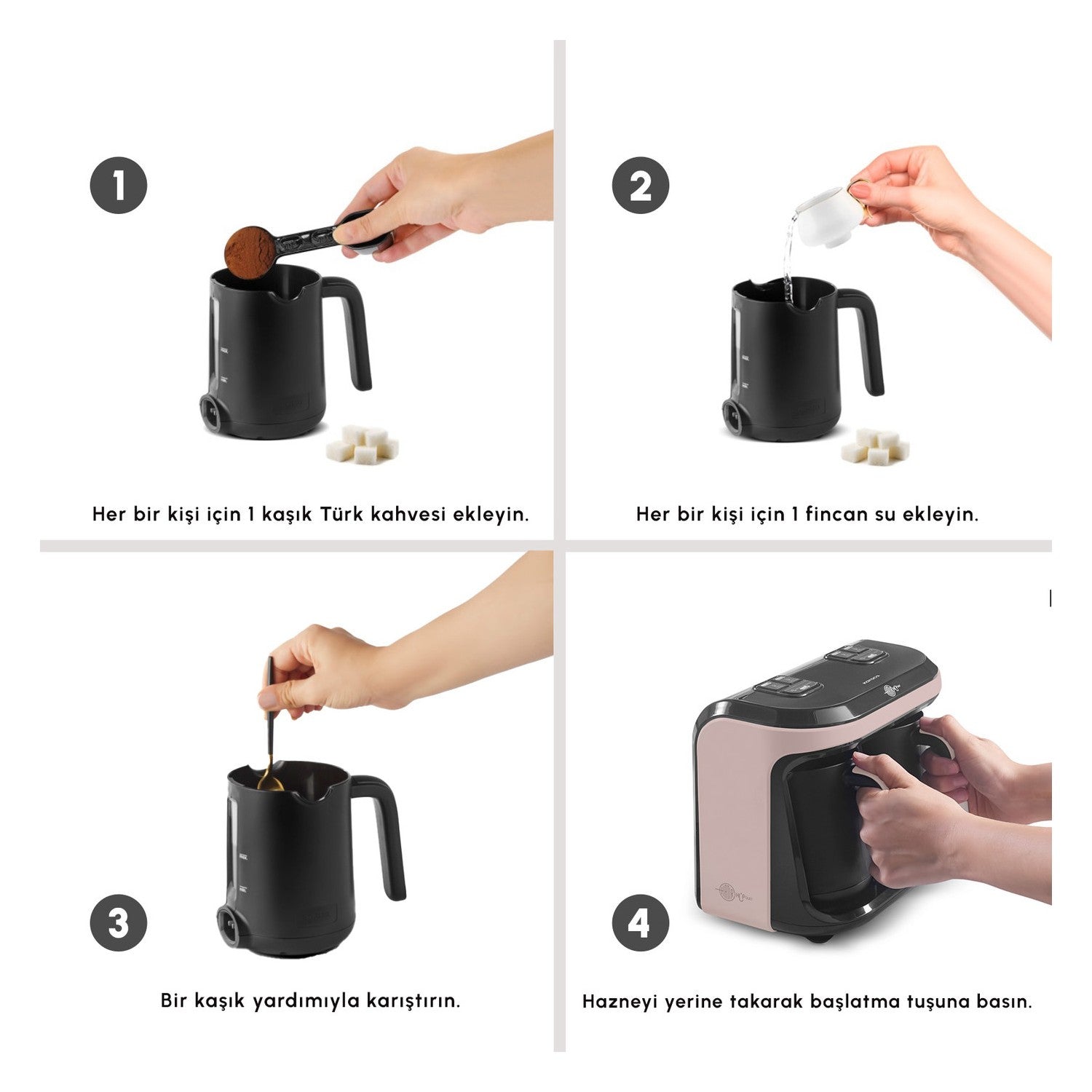 Karaca Hatir Hup Duet Aroma Turkish Coffee Maker, Rose Gold, 10-Cup Capacity - MALLTURK