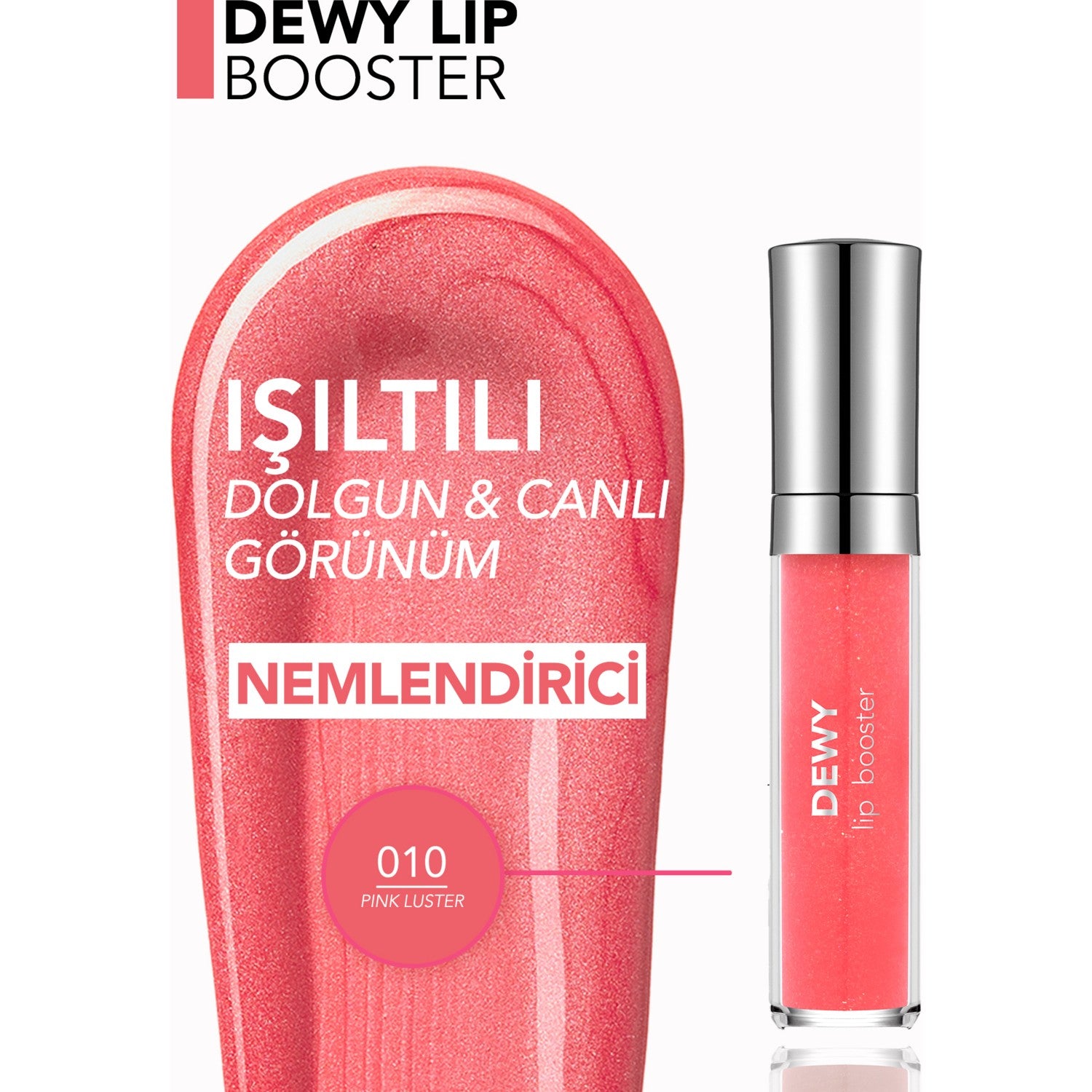 Flormar Dewy Lip Booster Plumping Semi-Transparent Lip Gloss Pink - MALLTURK