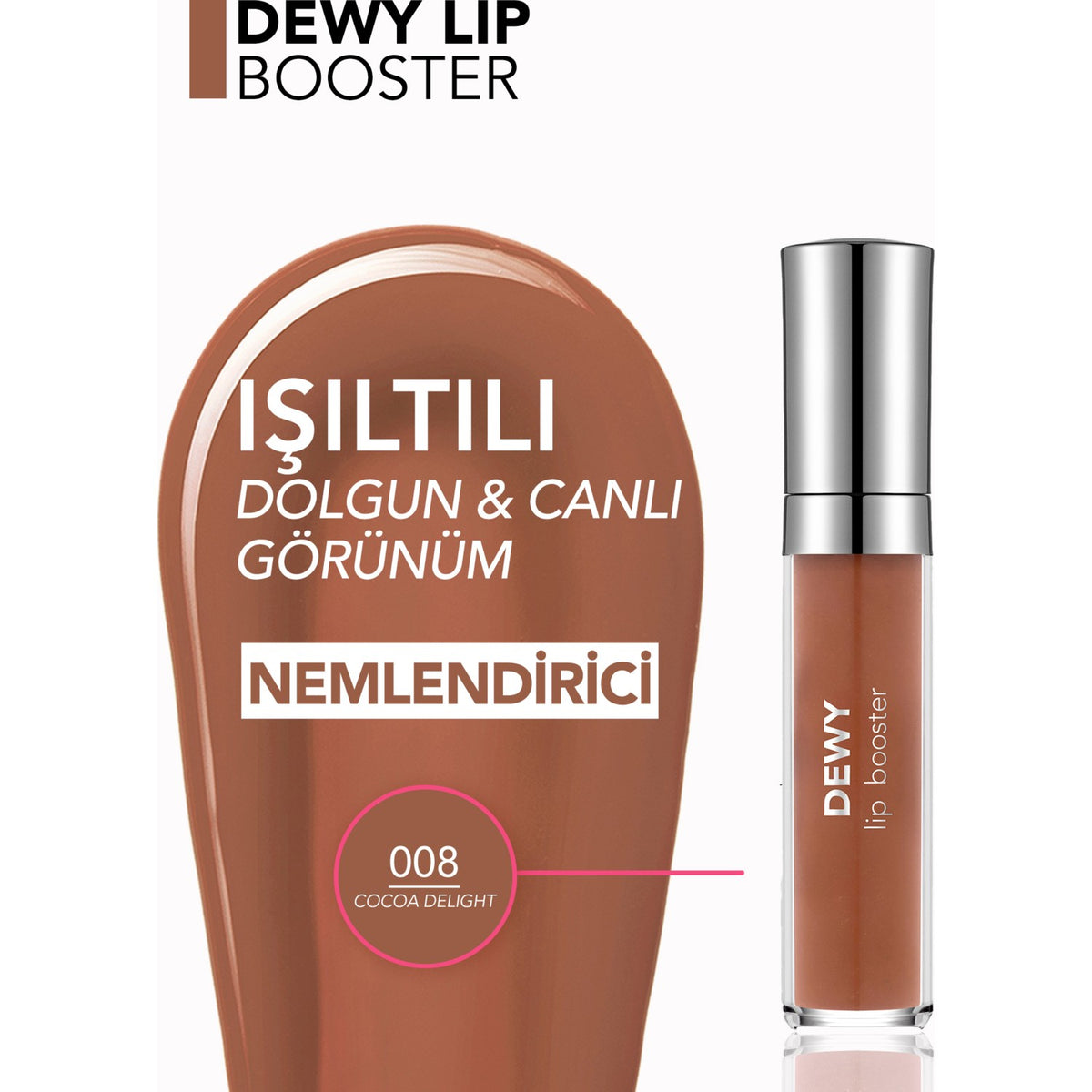 Flormar Dewy Lip Booster Plumping Semi-Transparent Lip Gloss Brown - MALLTURK