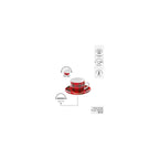 Karaca Plaid 4-Piece Red Porcelain Turkish Coffee Cup Set for 2, 80 ml