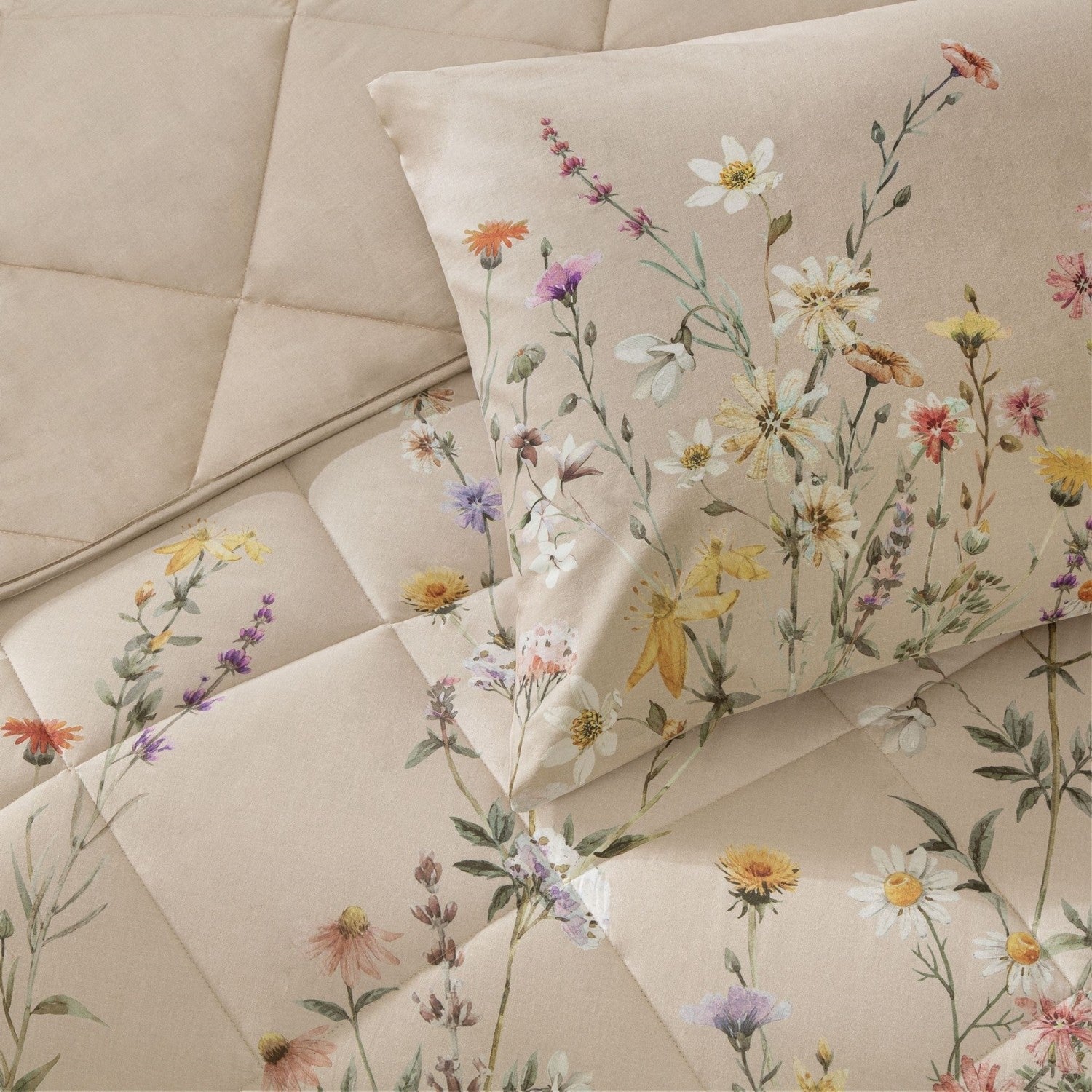 Tac Lunel Ranforce Double Duvet Set Beige - MALLTURK