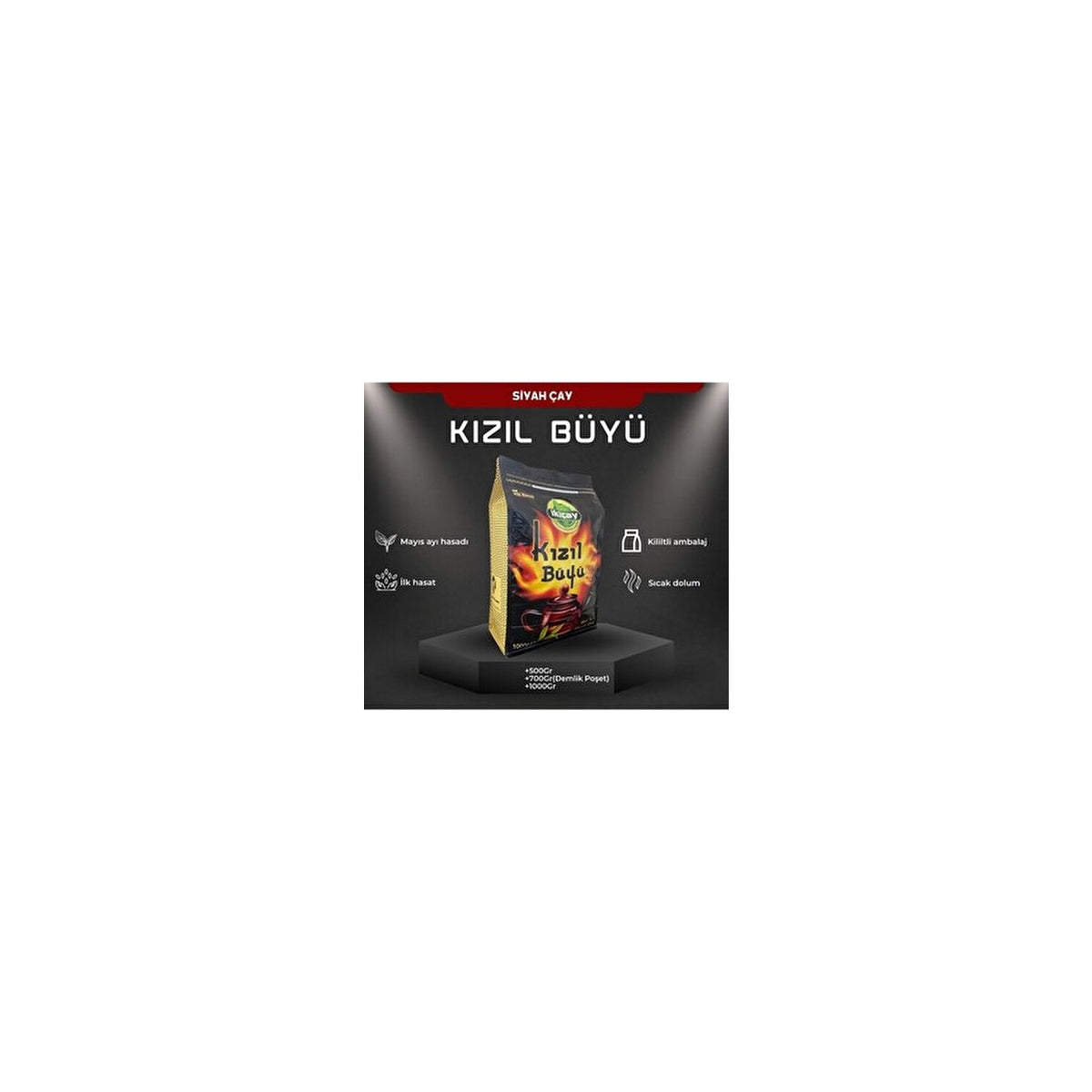 Ikicay Kizil Buyu 1000 g black tea Yuksek Rakimda natural Kalite with Zenginlestirilmis - MALLTURK