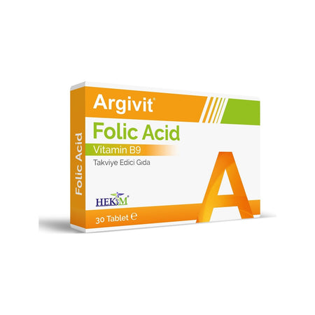 Argivit Folik Asit Vitamin B9 with Dietary Supplement 30 Tablet - MALLTURK