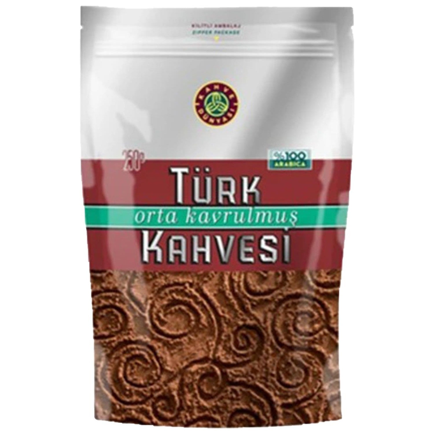 Coffee World Zipper Turkish Coffee Medium Roast 250 gr x 4 Packs - MALLTURK