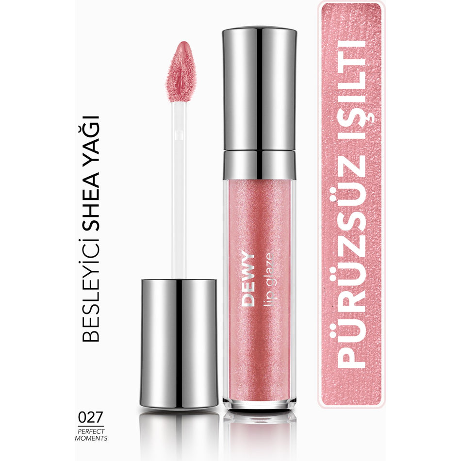 Flormar Dewy Lip Glaze Moisturizing Semi-Transparent Lip Gloss (027 Perfect Moments) 8682536069502