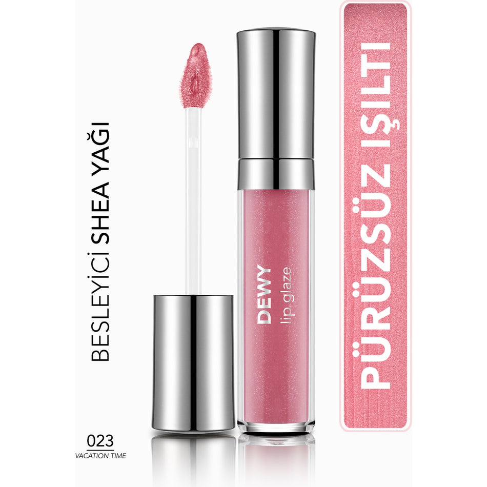 Flormar Dewy Lip Glaze Moisturizing Semi-Transparent Lip Gloss (023 Vacation Time) 8682536069427