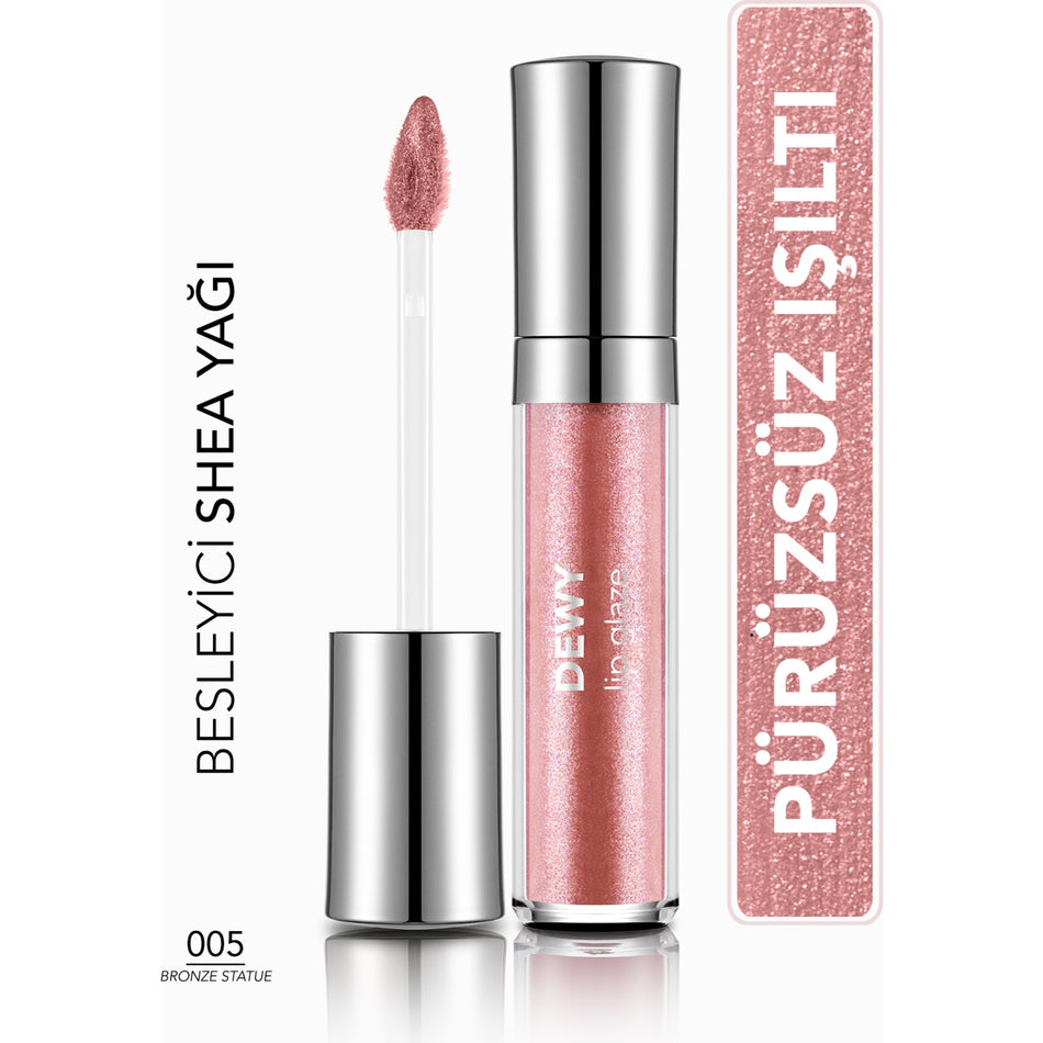 Flormar Dewy Lip Glaze Moisturizing Semi-Transparent Lip Gloss (005 Bronze Statue) 8682536068093 - MALLTURK