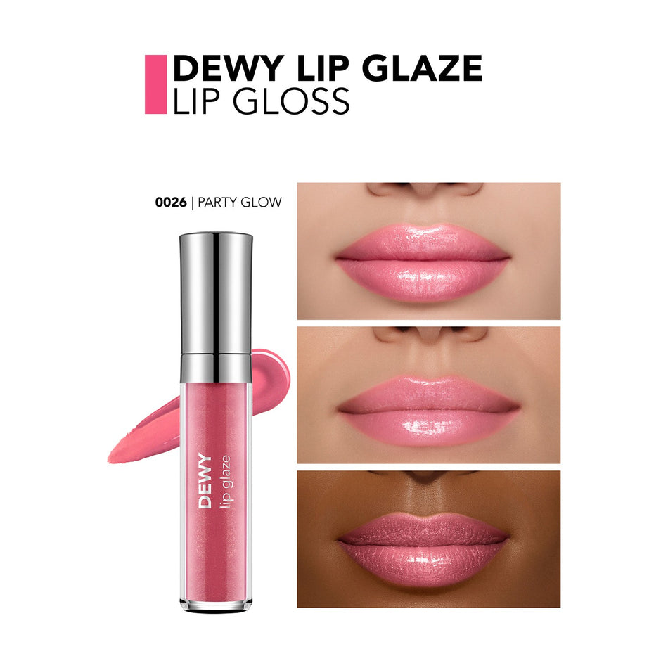 Flormar Dewy Lip Glaze Semi-Transparent Pink Lip Gloss with Moisturizing Effect 026 Party Glow