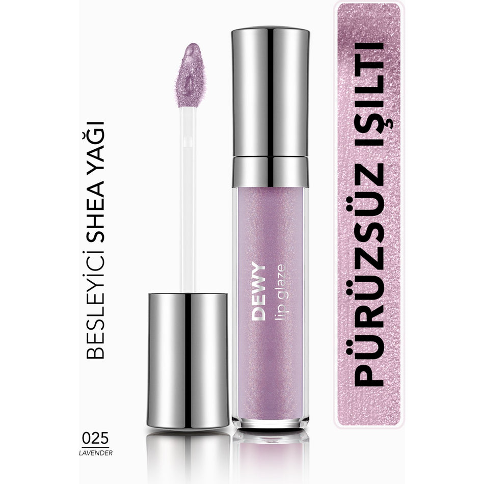 Flormar Dewy Lip Glaze Moisturizing Semi-Transparent Lip Gloss (025 Lavender) 8682536069465