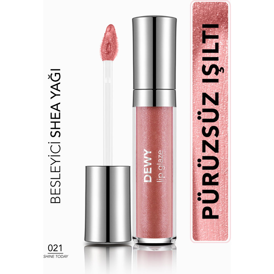Flormar Dewy Lip Glaze Moisturizing Semi-Transparent Lip Gloss (021 Shine Today) 8682536069380
