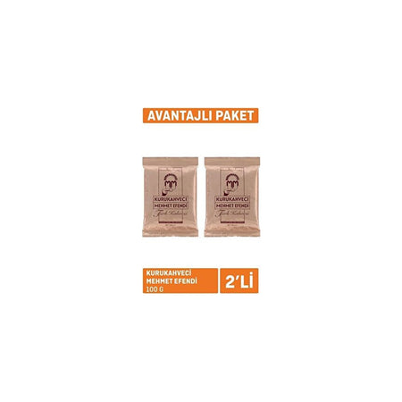 Kurukahveci Mehmet Efendi Turkish Coffee 100 gr 2-Pack Caffeinated and Specially Roasted Flavor - MALLTURK