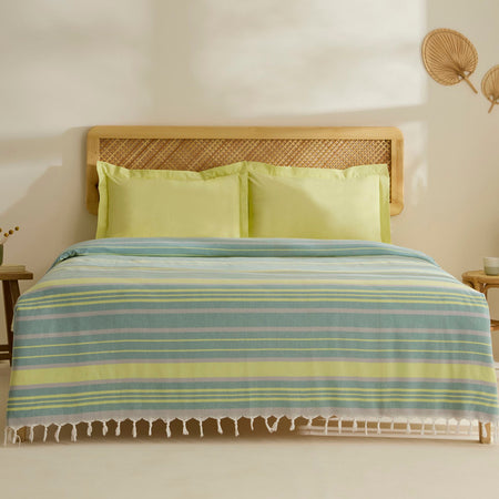 Karaca Home Lynora Double Bedspread and Quilt Set Khaki - MALLTURK