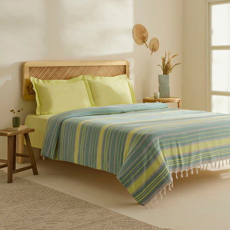 Karaca Home Lynora Double Bedspread and Quilt Set Khaki - MALLTURK
