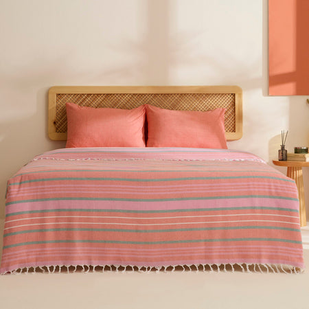 Karaca Home Lynora Double Bedspread and Quilt Set Orange - MALLTURK