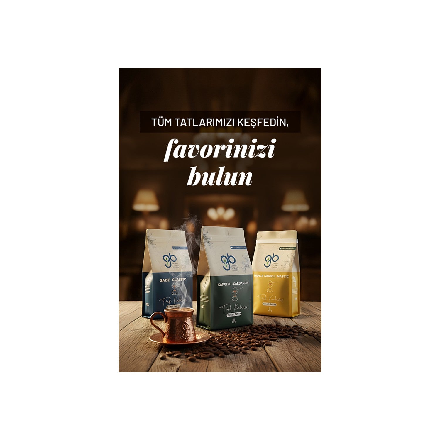 Green Brown Coffee Plain Turkish Coffee 185 g + Gift - MALLTURK
