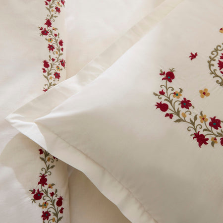Karaca Home Layali Embroidered Double Duvet Cover Set White - MALLTURK
