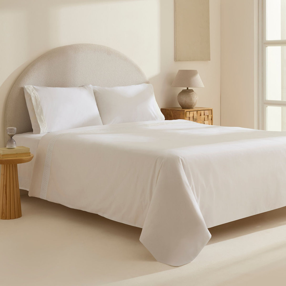 Karaca Home Calisse Guipure Lace Double Duvet Cover Set White - MALLTURK