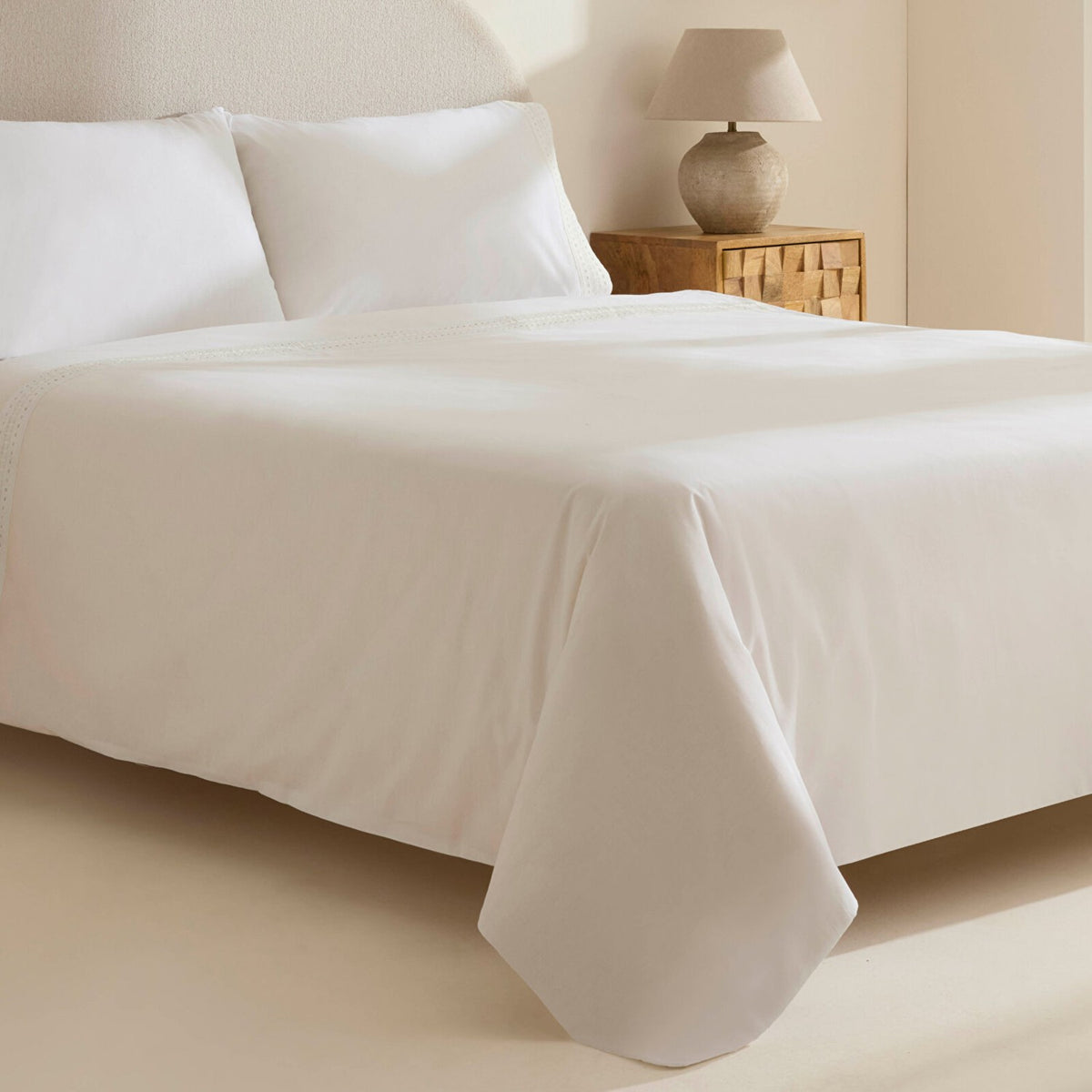 Karaca Home Calisse Guipure Lace Double Duvet Cover Set White - MALLTURK