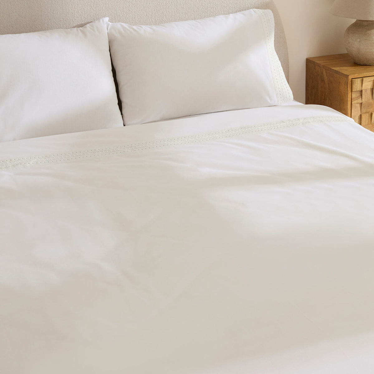 Karaca Home Calisse Guipure Lace Double Duvet Cover Set White - MALLTURK
