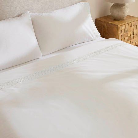 Karaca Home Calisse Guipure Lace Double Duvet Cover Set White - MALLTURK