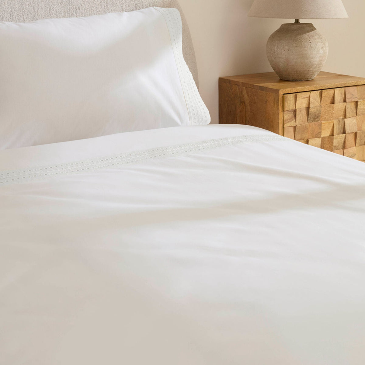 Karaca Home Calisse Guipure Lace Double Duvet Cover Set White - MALLTURK