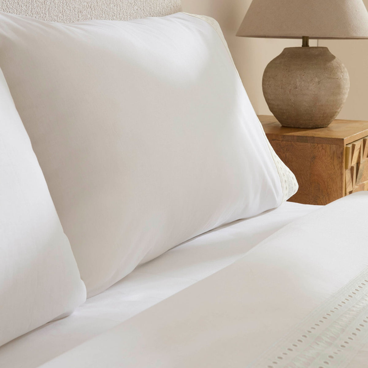 Karaca Home Calisse Guipure Lace Double Duvet Cover Set White - MALLTURK
