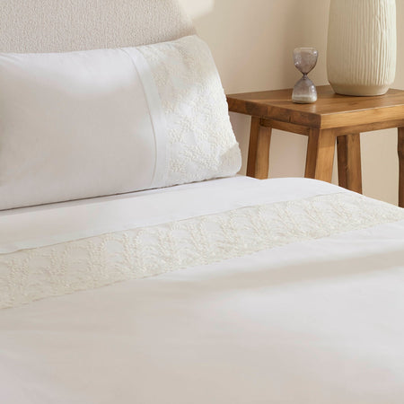 Karaca Home Elaria Lace Double Duvet Cover Set White