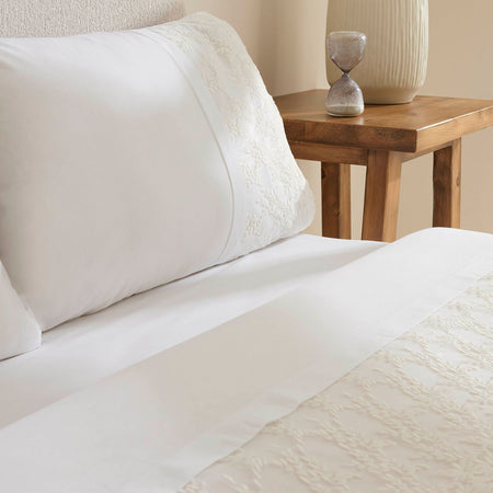 Karaca Home Elaria Lace Double Duvet Cover Set White