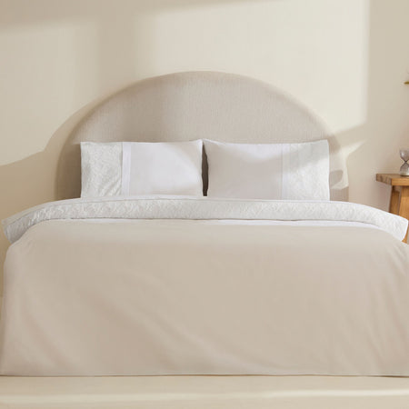 Karaca Home Elaria Lace Double Duvet Cover Set White