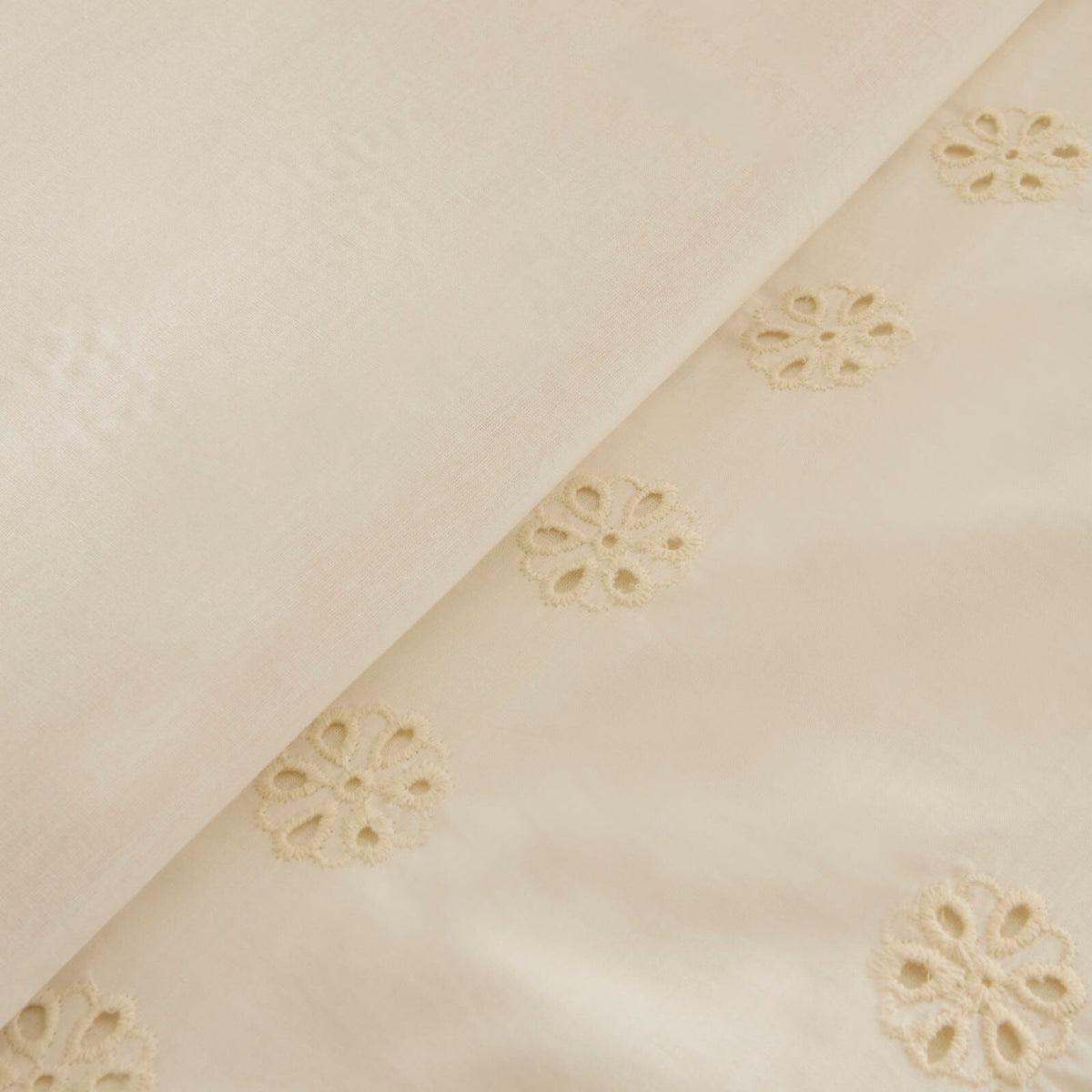 Karaca Home Lacera Embroidered Double Duvet Cover Set Ecru - MALLTURK
