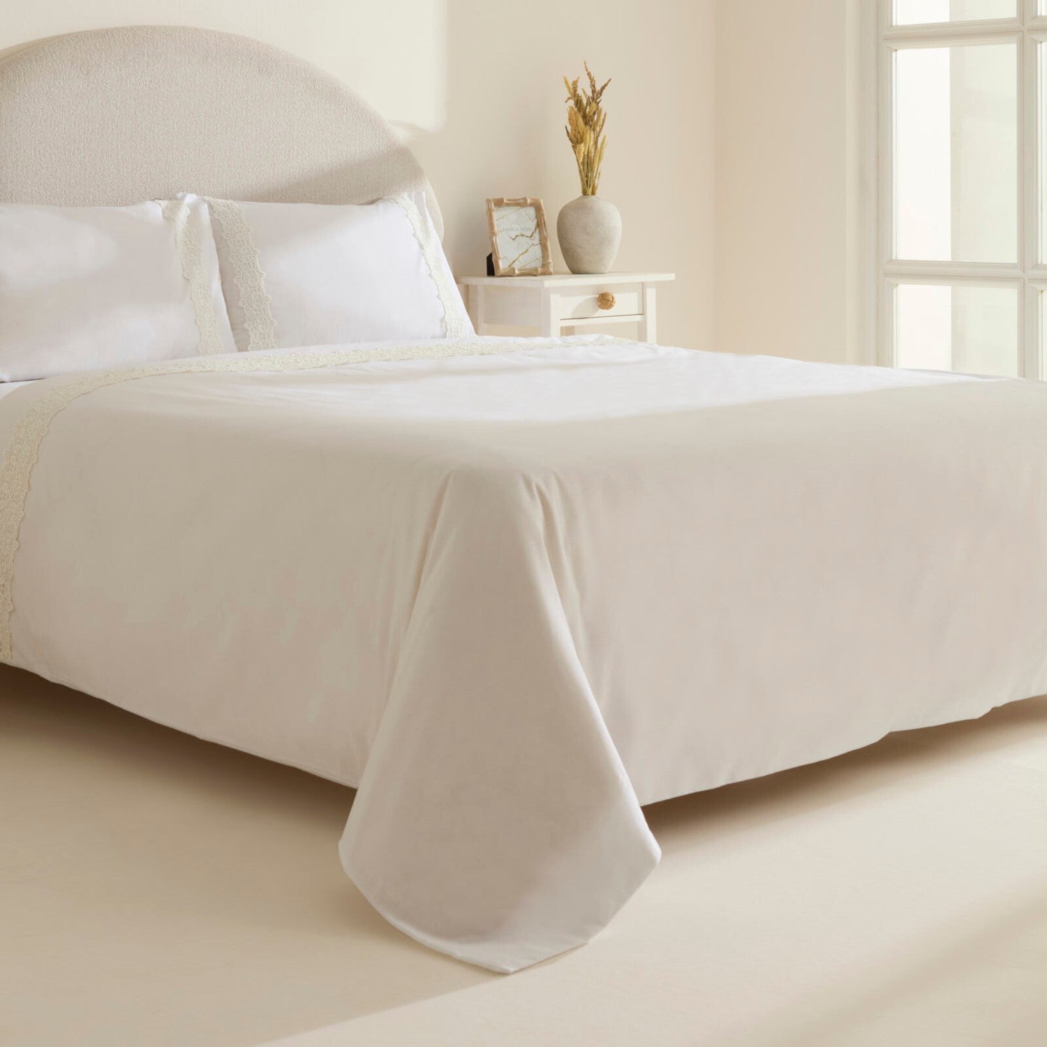 Karaca Home Nuvia Guipure Lace Double Duvet Cover Set White - MALLTURK
