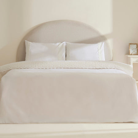 Karaca Home Nuvia Guipure Lace Double Duvet Cover Set White - MALLTURK