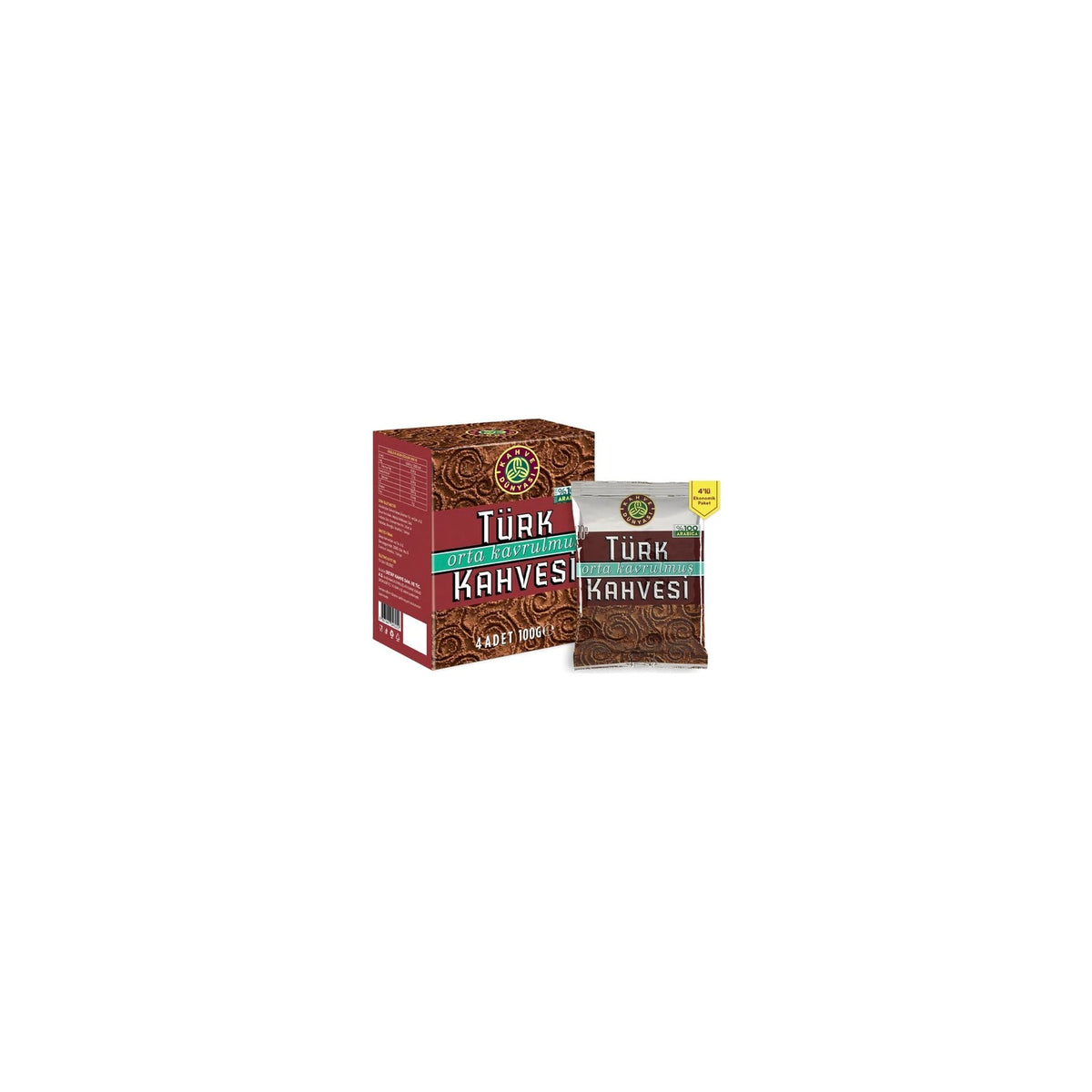 Coffee World Medium Roast Turkish Coffee, 4-Pack, 100g - MALLTURK