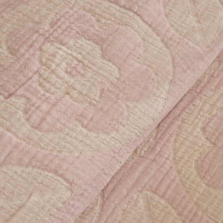Karaca Home Shayla Pink Printed Muslin Quilted Bedding Set - MALLTURK